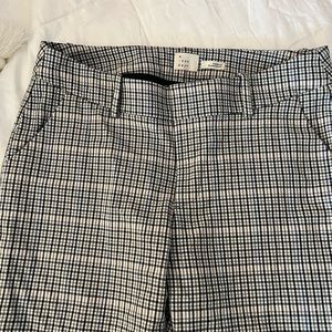 Plaid straight pants - ankle length